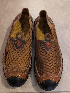 Brown Men's Mesh Slip-On Loafers